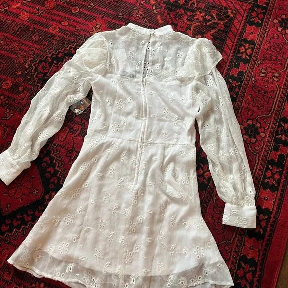 White eyelet lace Victorian/Edwardian style dress size 4 Modcloth - Picture 5 of 10